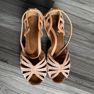 Tan Strappy Women's Dance Heels